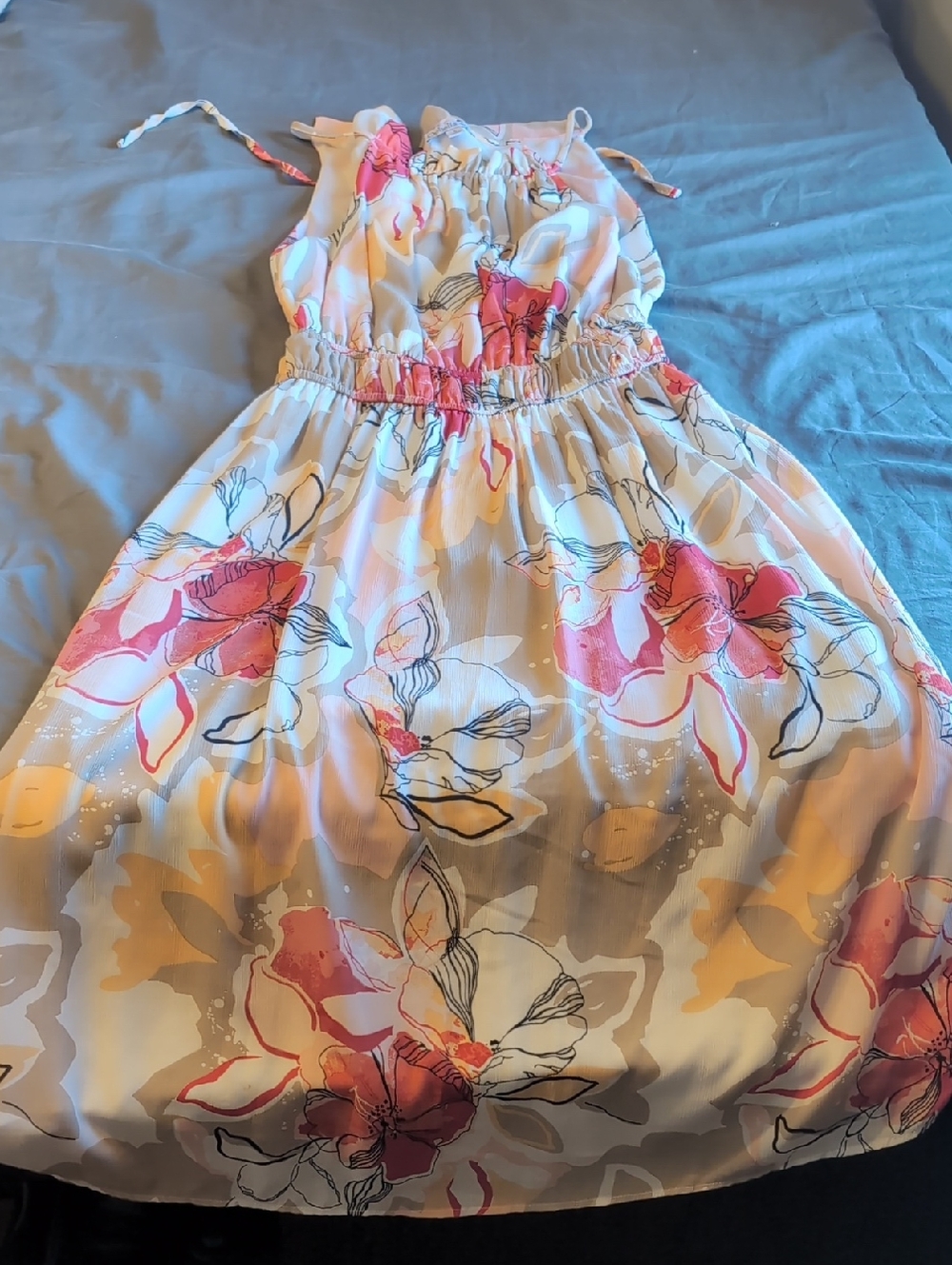 Pink & Cream Floral Casual Sundress